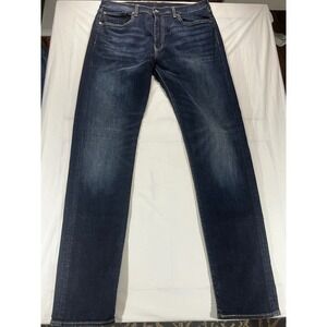 Levis Premium 502 Taper Jeans Mens 36x38 Dark Wash Indigo Denim 502-0420 Big E